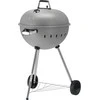 Toya Sa Poland Apvalus anglies grilis, lauko gaminimui, didelis 54 cm kepimo paviršius, nešiojamas sodo grilis, pilkas BBQ