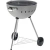 Toya Sa Poland Apvalus anglies grilis, lauko gaminimui, didelis 54 cm kepimo paviršius, nešiojamas sodo grilis, pilkas BBQ