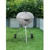 Toya Sa Poland Apvalus anglies grilis, lauko gaminimui, didelis 54 cm kepimo paviršius, nešiojamas sodo grilis, pilkas BBQ