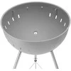 Toya Sa Poland Apvalus anglies grilis, lauko gaminimui, didelis 54 cm kepimo paviršius, nešiojamas sodo grilis, pilkas BBQ