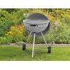 Toya Sa Poland Apvalus anglies grilis, lauko gaminimui, didelis 54 cm kepimo paviršius, nešiojamas sodo grilis, pilkas BBQ