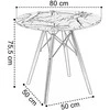 Apvalus modernus stalas Paris Juodas 80 cm, marmuro efekto, juodas, virtuvės, svetainės stalas, valgomojo, kavos staliukas