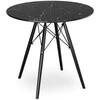 Apvalus modernus stalas Paris Juodas 80 cm, marmuro efekto, juodas, virtuvės, svetainės stalas, valgomojo, kavos staliukas
