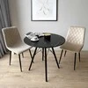 Apvalus modernus stalas Paris Juodas 80 cm, marmuro efekto, juodas, virtuvės, svetainės stalas, valgomojo, kavos staliukas