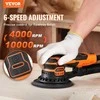 Atsitiktinis orbitinis šlifuoklis, 350W bešepetėlinis, kintamo greičio medienos apdirbimui, detalių šlifavimui, 127 mm ir 152.4 mm delninis šlifuoklis