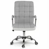Audininė biuro kėdė, pilka ir balta, reguliuojamo aukščio, pasvirimo funkcija, ergonomiškas atlošas, patogi biuro kėdė