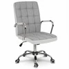 Audininė biuro kėdė, pilka ir balta, reguliuojamo aukščio, pasvirimo funkcija, ergonomiškas atlošas, patogi biuro kėdė