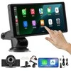 Automagnetola 10" CarPlay Android Auto, Galinio ir Priekinio Vaizdo Kamera, Nešiojama Automobilio Multimedija