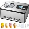 Automatinė ledų mašinėlė 2.0 l, elektrinė jogurto, gelato gaminimo mašina, sidabrinė ledų gamyklė, desertų aparatas