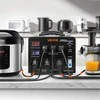 Automatinis įtampos keitiklis 6000VA, didinimo ir mažinimo transformatorius, 3 JAV ir 3 ES lizdai, LCD ekranas, apsauga nuo perkrovos, automatinis įtampos atpažinimas, srovės adapteris