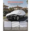 Automobilio uždangalas neperšlampamas vidutinio dydžio europietiškam sedanui, apsauga nuo visų oro sąlygų su užtrauktuku ir atspindinčiomis juostomis, sidabrinis tento užvalkalas