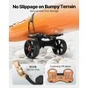 Baidarių vežimėlis, sulankstomas transportavimo vežimėlis su pilnavidurėmis guminėmis padangomis ir tvirtinimo diržu, 136.1kg apkrova, nešiojamas valčių laikiklis, vandens sporto įrangos gabenimui