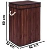 Bambuko skalbinių krepšys su dangčiu Soren 80L wenge, Bambuko skalbinių krepšys su dangčiu SOREN 80L wenge