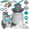 Baseino smėlio filtro siurblys, 6056 l/h srautas, sodo baseinams, su filtro terpės suderinamumu, 230W galia