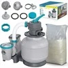 Baseino smėlio filtro siurblys, didelis srautas, antžeminiams baseinams, su 25 kg smėlio, 6056 l/h filtravimo sistema