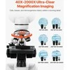 Binokulinis mikroskopas 40-2000x, LED apšvietimas, mokslui, mokymuisi, biologijai, namų laboratorijai