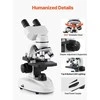 Binokulinis mikroskopas 40-2000x, LED apšvietimas, mokslui, mokymuisi, biologijai, namų laboratorijai
