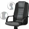 Biuro kėdė, oda ir mikro tinklelis, ergonomiškas dizainas, juoda ir pilka, reguliuojamo aukščio biuro kėdė, patogi kompiuterio kėdė