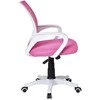 Biuro kėdė, reguliuojamas aukštis, TILT funkcija, balta/rožinė, ergonomiška, sukiojama, ofiso kėdė, darbo kėdė, kompiuterio kėdė