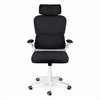 Biuro kėdė su kvėpuojančiu tinkleliu, reguliuojamu aukščiu, ergonomine atrama, supimo funkcija, juoda biuro kėdė