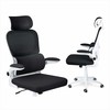 Biuro kėdė su kvėpuojančiu tinkleliu, reguliuojamu aukščiu, ergonomine atrama, supimo funkcija, juoda biuro kėdė