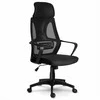 Biuro kėdė su mikrotinklu, juoda ergonomiška kėdė, reguliuojama galvos atrama, reguliuojamo aukščio, patogi kompiuterio kėdė, kvėpuojanti biuro kėdė