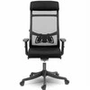 Biuro kėdė su tinklelio atlošu, ergonomiško dizaino, reguliuojamo aukščio, juoda vadovo kėdė, patogi kompiuterio kėdė namų biurui