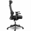 Biuro kėdė su tinklelio atlošu, ergonomiško dizaino, reguliuojamo aukščio, juoda vadovo kėdė, patogi kompiuterio kėdė namų biurui