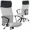 Biuro kėdė su tinklelio atlošu, ergonomiško dizaino, reguliuojamo aukščio, pilka biuro kėdė, patogi darbo kėdė