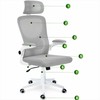 Biuro kėdė su tinklelio atlošu, reguliuojamu aukščiu, ergonomišku dizainu, pakreipimo mechanizmu, pilka darbo kėdė