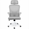 Biuro kėdė su tinklelio atlošu, reguliuojamu aukščiu, ergonomišku dizainu, pakreipimo mechanizmu, pilka darbo kėdė