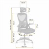 Biuro kėdė su tinkliniu atlošu, reguliuojama galvos atrama, ergonomiško dizaino, juoda kompiuterio kėdė, patogi darbo kėdė
