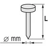 Būgniniai vinys viniakaliui 50 mm viela 2,1 mm, plieniniai konstrukciniai vinys, stogo vinys
