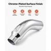 Chromuotas alkūninis išmetimo antgalis su sąvarža, 101.6mm įleidimo 152.4mm išleidimo 584mm ilgio, atsparus karščiui, sunkvežimiams ir automobiliams, duslintuvo apdaila