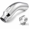 Chromuotas alkūninis išmetimo antgalis su sąvarža, 101.6mm įleidimo 152.4mm išleidimo 584mm ilgio, atsparus karščiui, sunkvežimiams ir automobiliams, duslintuvo apdaila