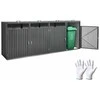 Cinkuoto plieno šiukšliadėžės saugykla, lauko šiukšlių konteinerio aptvaras, vandeniui atsparus rakinamas sandėliukas, sodo atliekų konteineris, tvirta šiukšlių saugykla