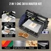 CNC graviravimo mašina, 3 ašių CNC maršrutizatorius, 300x180x45mm CNC frezavimo staklės medienai, akrilui, PVC, plastikui, su 15000mW lazerio moduliu