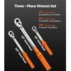 Dinamometrinių raktų rinkinys, 3 dalių, 1/4", 3/8", 1/2", 2.26-27.11 Nm, 6.78-60.96 Nm, 13.56-230.47 Nm, tikslūs raktai dviračių ir automobilių remontui