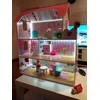Doll House Medinis lėlių namas, 3 aukštų, su LED apšvietimu ir baldų komplektu