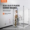 Dulkių užtvaros stulpai, 3,04 metro, su magnetiniu užtrauktuku, vidaus apdailai, dažymui, teleskopiniai stulpai, plastikinė plėvelės dulkių užtvara