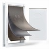 Dureles sunims, X-Large su trimis magnetiniais atvartais ir metaliniu remu, tvirta oro salygoms atspari konstrukcija vidaus ir lauko durims, lengvas montavimas, baltos sunu dureles