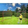 Dveji futbolo vartai vaikams, raudoni, plieniniai, sodo, 122x183x61 cm, futbolo varteliai, lauko žaidimams, treniruotėms