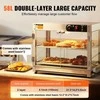 Dviejų aukštų komercinis maisto šildytuvas, picų vitrina su apšvietimu, 58 l, 30–85 ℃, šildymo spintelė, maisto vitrina