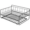 Vevor Dvigulė metalinė lova su ištraukiama dalimi, 2in1 daugiafunkcinė sofa lova, juoda, svečių lova