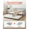 Vevor Dvigulė metalinė lova su ištraukiama dalimi, 2in1 daugiafunkcinė sofa lova, juoda, svečių lova