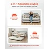 Vevor Dvigulė metalinė lova su ištraukiama dalimi, 2in1 daugiafunkcinė sofa lova, juoda, svečių lova