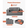 Dvivietė sofa, velvetinė sofa su kišeninėmis spyruoklėmis, nereikia surinkti, pilka maža sofa svetainei, miegamajam, biurui, minkštas baldas