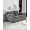 Dvivietė sofa, velvetinė sofa su kišeninėmis spyruoklėmis, nereikia surinkti, pilka maža sofa svetainei, miegamajam, biurui, minkštas baldas
