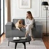 Dvivietė sofa, velvetinė sofa su kišeninėmis spyruoklėmis, nereikia surinkti, pilka maža sofa svetainei, miegamajam, biurui, minkštas baldas