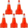 Eismo kūgiai 20 vnt., 45.7 cm, PVC pagrindas, oranžiniai, su atšvaitais, statyboms, aikštelėms, keliams, automobilių statymui